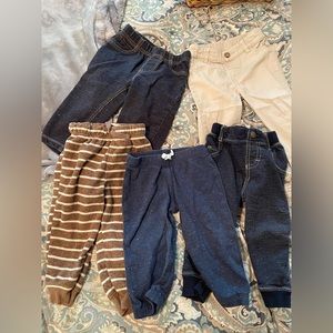 Lot of 5 Pairs of Baby Boys Size 12 Months Pants